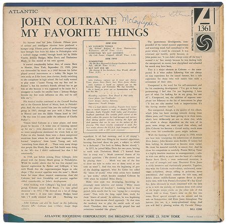 Lot #609 John Coltrane: Coltrane's brilliant My Favorite Things - Image 1