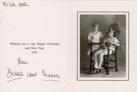Lot #298 Princess Diana and Prince Charles Christmas Card - Image 1