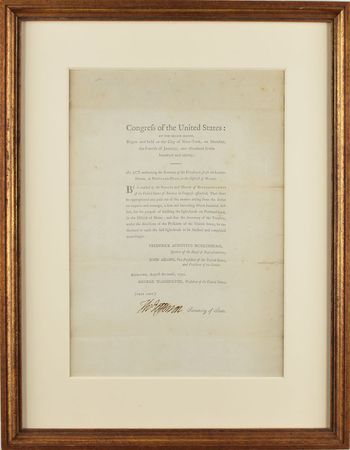 Lot #134 Thomas Jefferson: Congressional act appropriating funding for Maine's Portland Head Lighthouse - Image 1