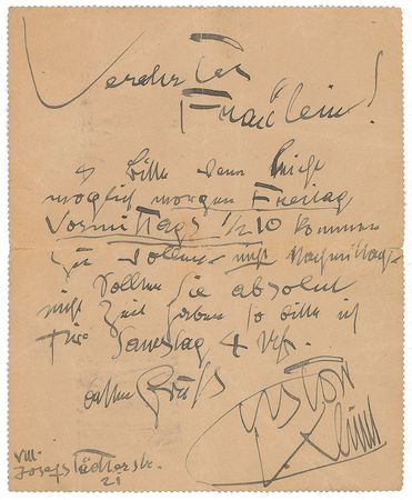 Lot #515 Gustav Klimt Handwritten Letter Signed - Image 1