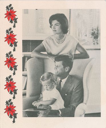Lot #110 John F. Kennedy Set of (3) Christmas Cards Christmas Cards - Image 1