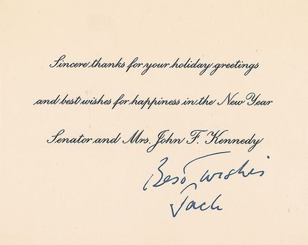 Lot #110 John F. Kennedy Set of (3) Christmas Cards Christmas Cards - Image 4