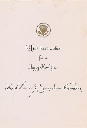 Lot #110 John F. Kennedy Set of (3) Christmas Cards Christmas Cards - Image 5