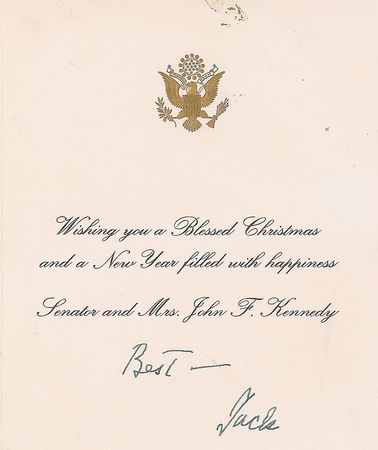 Lot #110 John F. Kennedy Set of (3) Christmas Cards Christmas Cards - Image 6