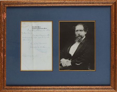 Lot #547. Charles Dickens Handwritten Letter Signed
