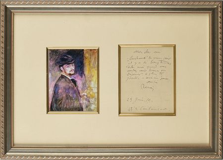 Lot #525 Pierre-Auguste Renoir Handwritten Letter Signed - Image 1