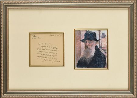 Lot #524 Camille Pissarro Handwritten Letter Signed - Image 1