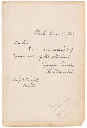 Lot #244 Abraham Lincoln's Cabinet Group Lot - Image 3