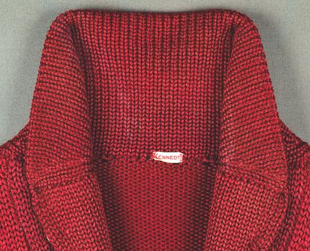Lot #21 John F. Kennedy's Harvard Sweater: Beautiful crimson red Harvard cardigan belonging to JFK - Image 2