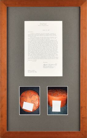 Lot #4 John F. Kennedy's Brown Leather Ottoman