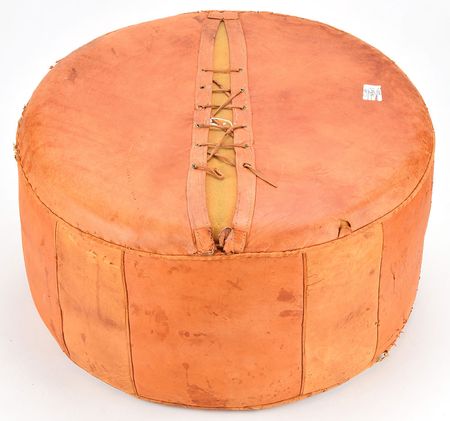 Lot #4 John F. Kennedy's Brown Leather Ottoman Hassock: From the Kennedy family's White House living quarters - Image 4