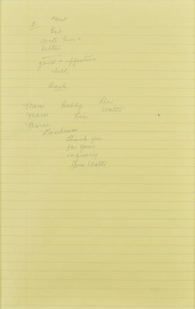 Lot #5 John F. Kennedy's Handwritten Notes: Notes on labor and the economy on a 