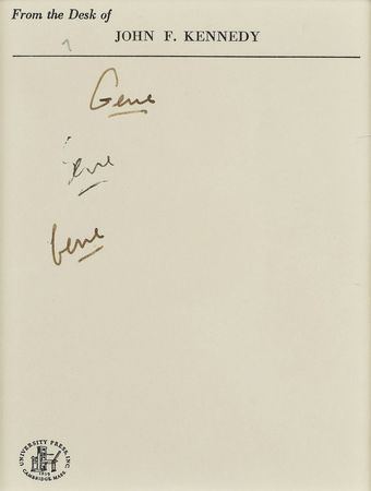 Lot #5 John F. Kennedy's Handwritten Notes: Notes on labor and the economy on a 