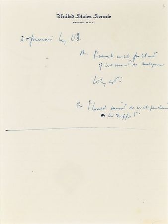 Lot #8 John F. Kennedy's Handwritten Notes on Vietnam: 