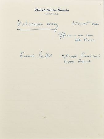 Lot #8 John F. Kennedy's Handwritten Notes on Vietnam: 