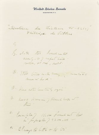 Lot #8 John F. Kennedy's Handwritten Notes on Vietnam: 