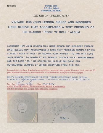 Lot #5034 John Lennon Signed Album Sleeve - Image 3