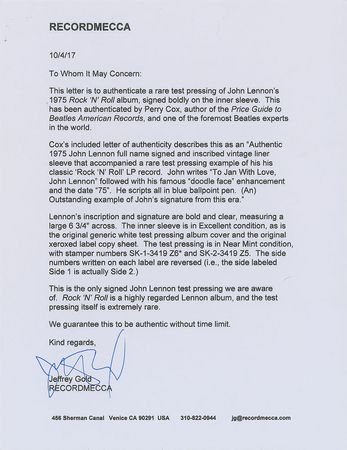 Lot #5034 John Lennon Signed Album Sleeve - Image 4