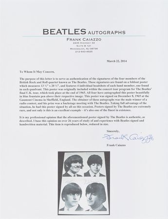 Lot #5020  Beatles Signed Poster - Image 3