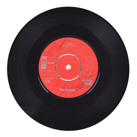 Lot #5013  Beatles Signed 'Twist and Shout' / 'Boys' Swedish 45 RPM Record - Image 2