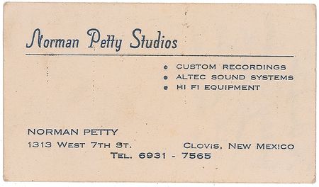 Lot #5291 Buddy Holly and the Crickets Signed Business Card - Image 2