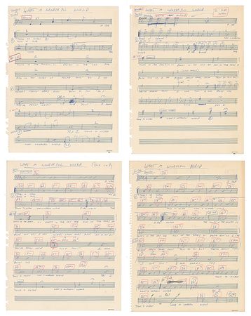 Lot #5211  What a Wonderful World Original Handwritten Music by George David Weiss - Image 4
