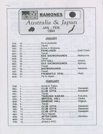 Lot #5532  Ramones Tokyo Hard Rock Cafe Leather Jacket and 1994 Japan Tour Itinerary - Image 3