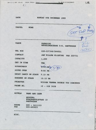 Lot #5521  Ramones Berlin Wall Brick and Itinerary - Image 3