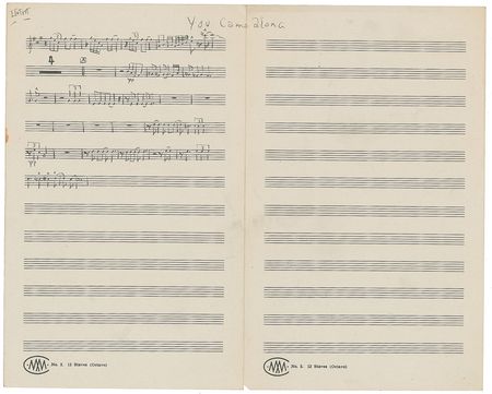 Lot #5180 John Coltrane Handwritten Music for 'You Came Along' - Image 3