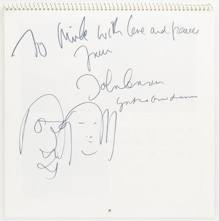 Lot #5032 John Lennon and Yoko Ono Signed Calendar