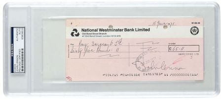 Lot #5035 John Lennon Signed Check