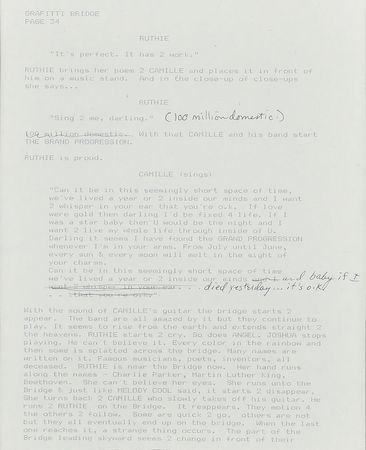Lot #5598  Prince Graffiti Bridge Script Page with Handwritten Notes - Image 3