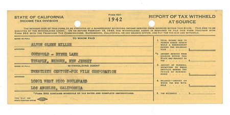 Lot #5251 Glenn Miller Document Signed - Image 2