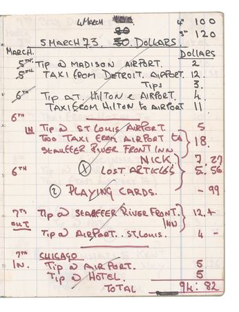 Lot #5152  Pink Floyd 1973/1975 Tour Expenses Book - Image 1