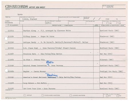 Lot #5346 The Byrds 'Farther Along' Documents - Image 2