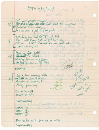 Lot #5557 'Weird Al' Yankovic Handwritten Lyrics - Image 3