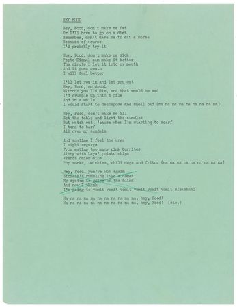 Lot #5557 'Weird Al' Yankovic Handwritten Lyrics - Image 7