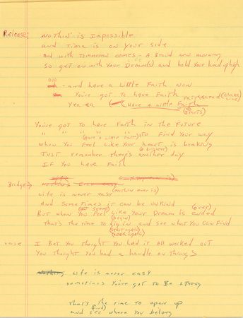 Lot #5394  Boston: Brad Delp's Notebook with Handwritten Notes and Lyrics - Image 8
