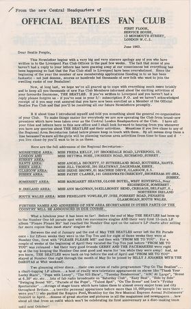 Lot #5052  Beatles Fan Club Material - Image 1