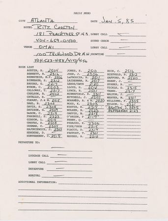 Lot #5621  Prince Group of (8) Purple Rain Tour Memos - Image 5