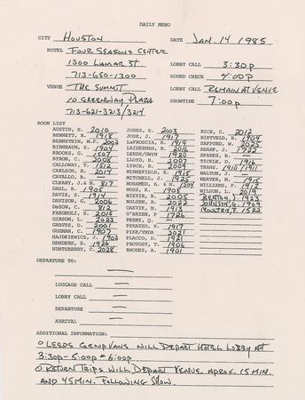 Lot #5621  Prince Group of (8) Purple Rain Tour Memos - Image 6