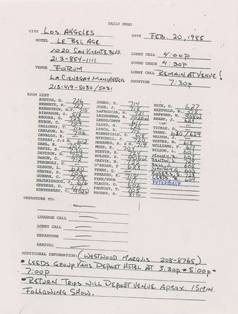 Lot #5621  Prince Group of (8) Purple Rain Tour Memos - Image 7