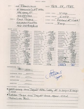 Lot #5621  Prince Group of (8) Purple Rain Tour Memos - Image 8