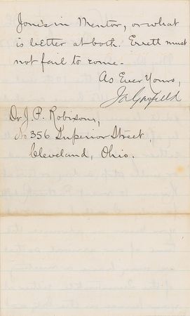 Lot #43 James A. Garfield Signed Letter - Image 2