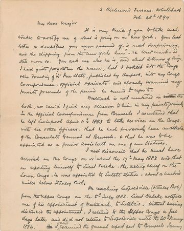 Lot #229 Henry M. Stanley: Stanley denies a claim of Congolese cannibalism - Image 1