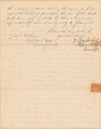 Lot #24 Zachary Taylor: Col. Taylor bans the sale of liquor to Indians - Image 2