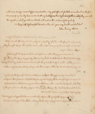 Lot #13 John Quincy Adams: From St. Petersburg as minister to Russia, Adams aims to 