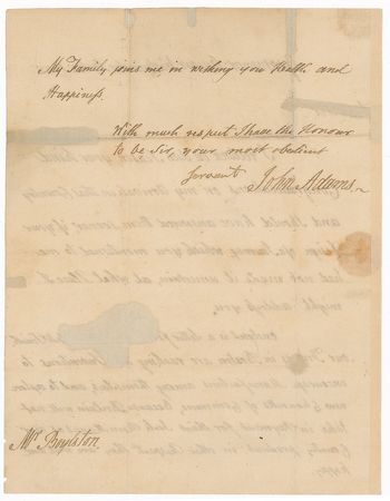 Lot #4 John Adams: With trade obstructed in 1785, Adams promotes self-sufficiency from his new post in Britain: “Our friends in Boston are racking their Inventions to encourage Manufactures among themselves, and to explore new Channells of Commerce” - Image 2
