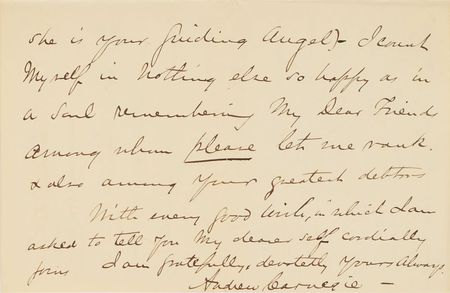 Lot #167 Andrew Carnegie Handwritten Letter Signed - Image 1