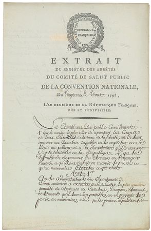 Lot #194 Maximilien Robespierre: During the rise of the Reign of Terror, Robespierre proposes ?to repulse the tyrants and their satellites from the land of liberty? - Image 1